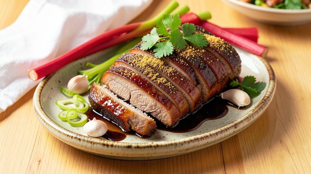 Chinese Pork Roast Recipe Oven: Crispy Celery Crowns Over Savory Gravy