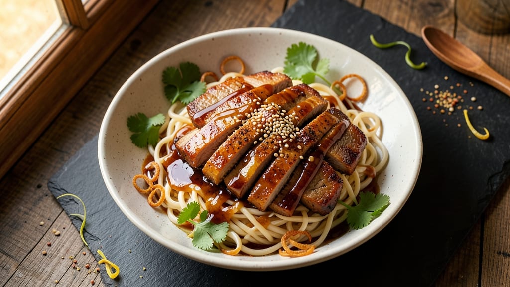 Chinese BBQ Pork Noodles Recipe: Five-Spice Glaze That Sticks to Every Strand