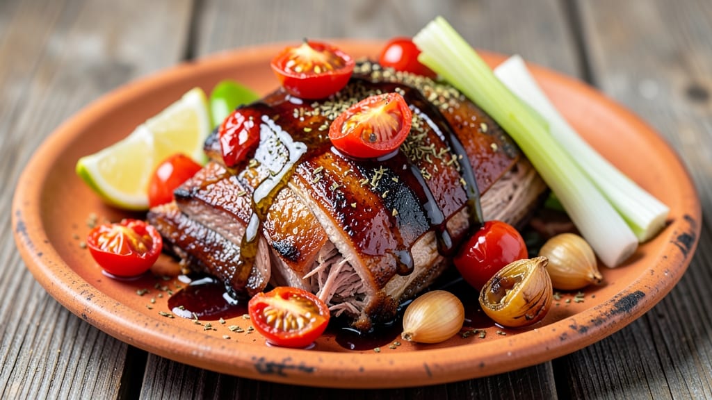 Mediterranean Pulled Pork Recipe: Herby Lemon-Garlic Shreds with Crispy Celery Crowns