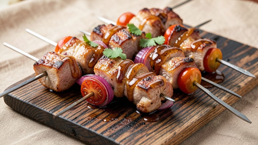BBQ Pork Kabobs Recipe: Smoky Charred Flavor With Juicy Pork Bites