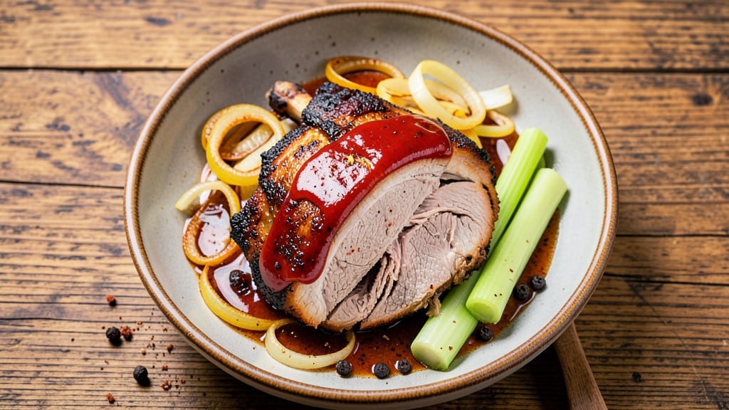 4 Rivers Pulled Pork Recipe: Smoky Celery Crown Crunch Over Slow-Braised Shreds