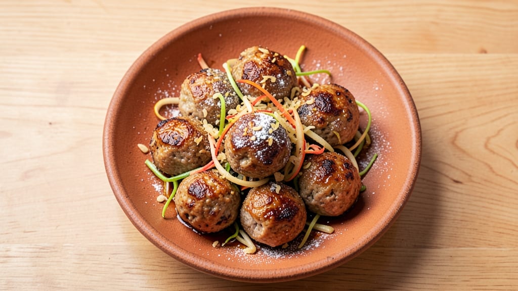 Baked Pork Meatballs Recipe: Crispy Five-Spice Crust Hides Juicy Centers