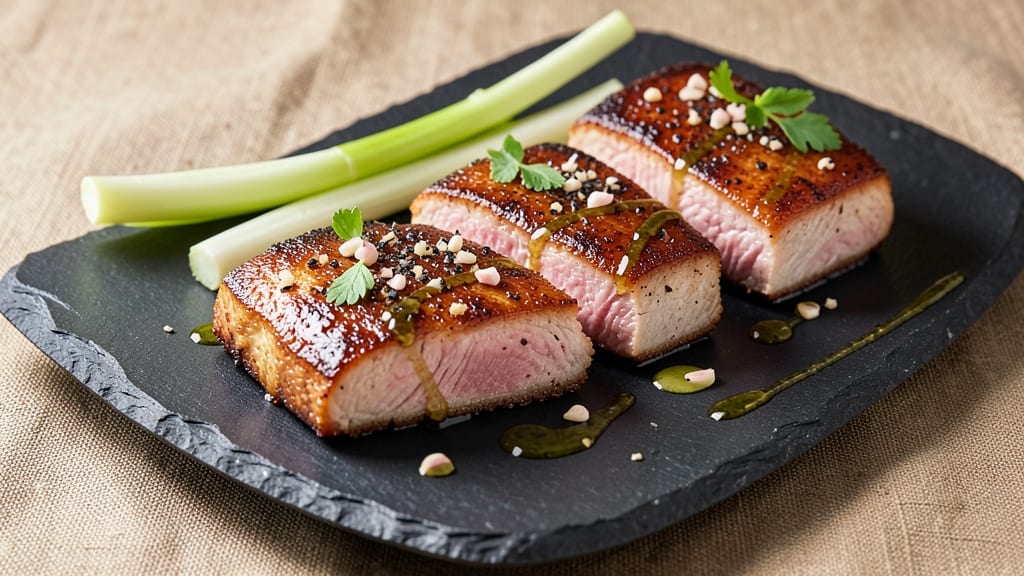 Air Fryer Pork Tenderloin Medallions Recipe: Juicy Pink Hearts with Crispy Celery Crowns