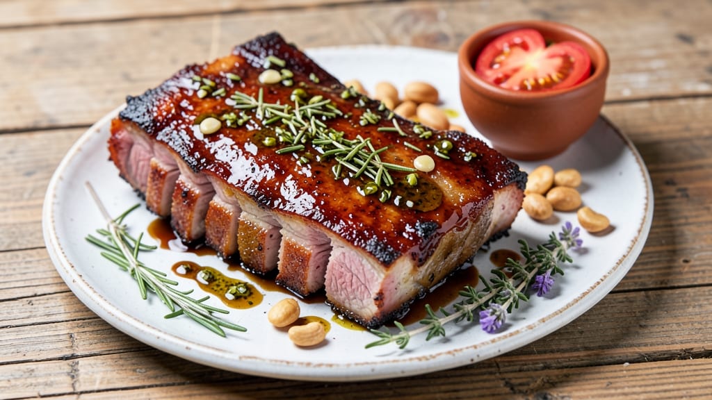 Mediterranean Pork Ribs Recipe: Smoky Za’atar-Crusted Bites with Crispy Celery Crown