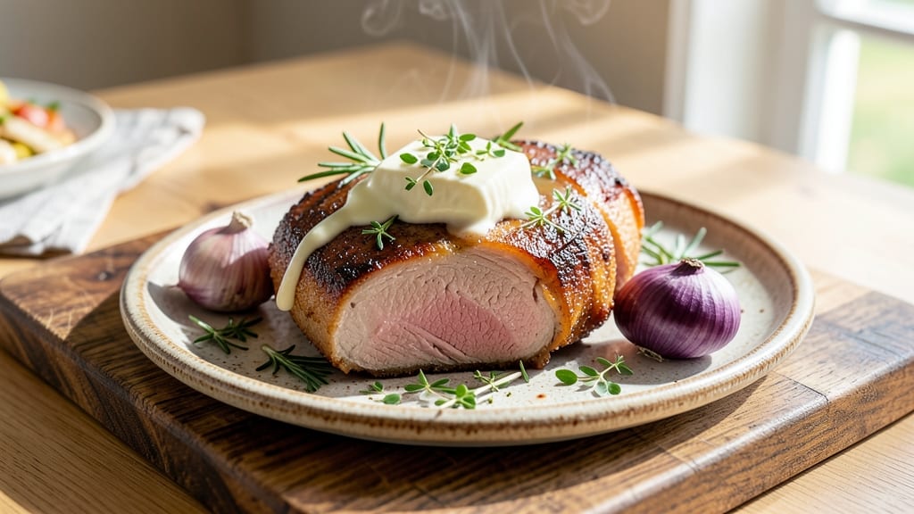 1 Pound Pork Loin Recipe: One-Pan Garlic Butter Roast with Perfect Medium-Rare Core