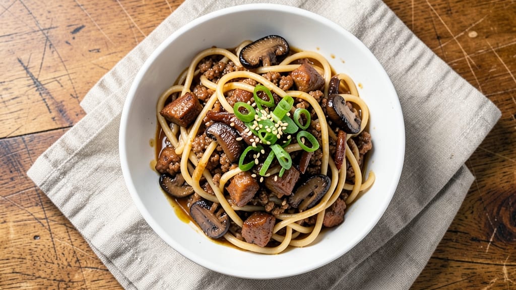 Minced Pork Mushroom Noodle Recipe: Earthy Umami Stir-Fry With Silky Noodles