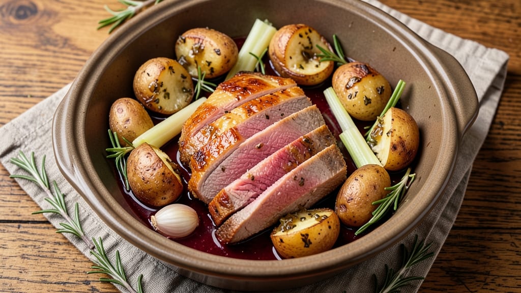 Amazing Pork Tenderloin Slow Cooker Recipe with Potatoes And: Juicy Meat Meets Crispy Celery Crowns