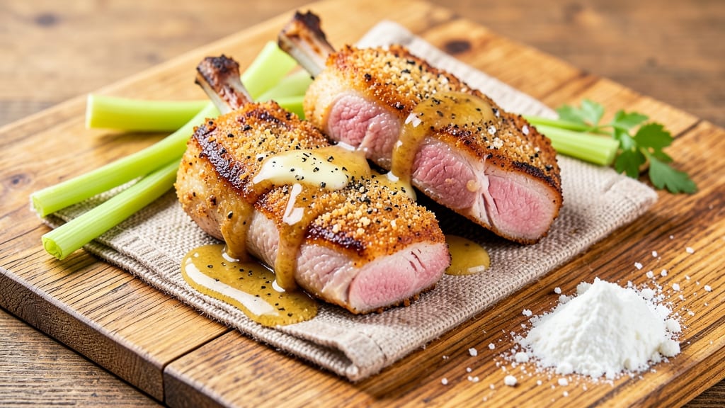 Amish Pork Chops Recipe: Celery Crown Crunch Over Warm Herb Gravy