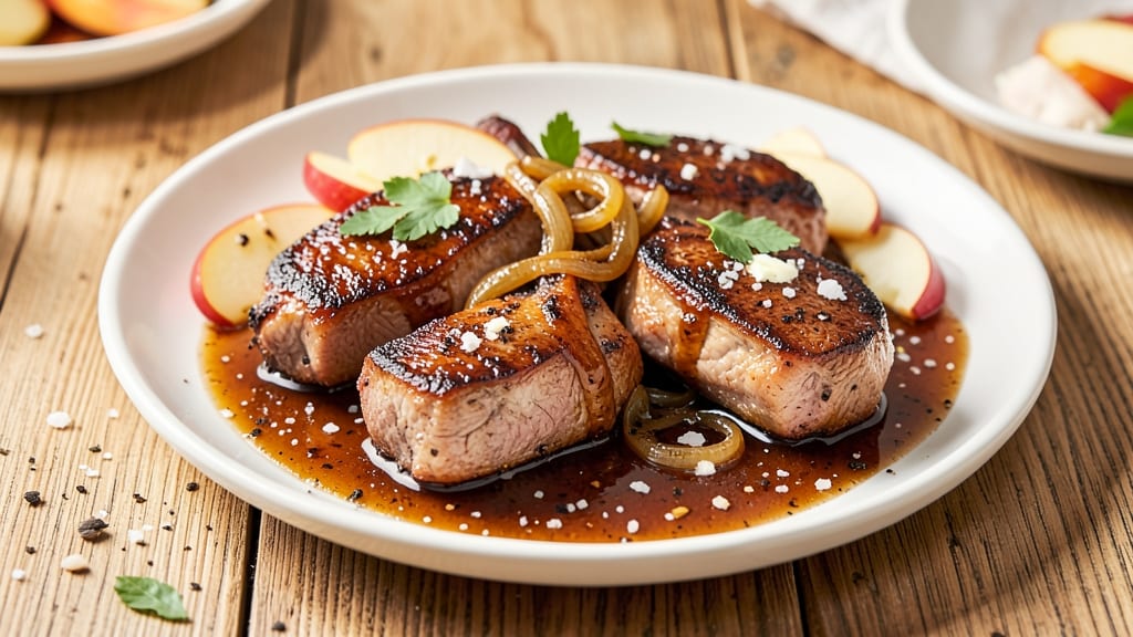 Brown Sugar Bourbon Apple Pork Chops Recipe: Sticky Caramelized Crust with Spiced Boozy Glaze