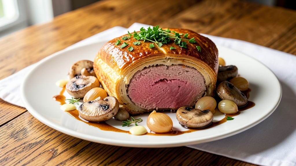 Alton Brown's Pork Wellington Recipe: Crispy Celery Crown Over Mushroom-Duxelles Magic