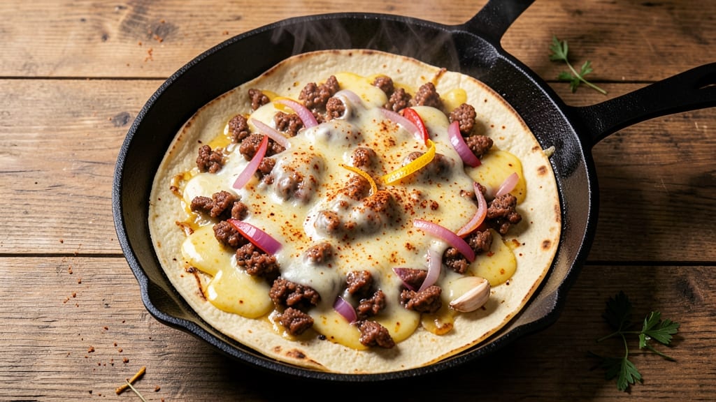 Minced Pork Quesadillas Recipe: Spiced Ground Pork and Cheese Folded Crunch
