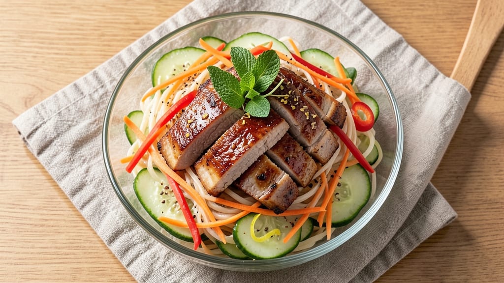 Asian Pork Salad Recipe: Crunchy Rice Noodles With Tangy Lime Dressing