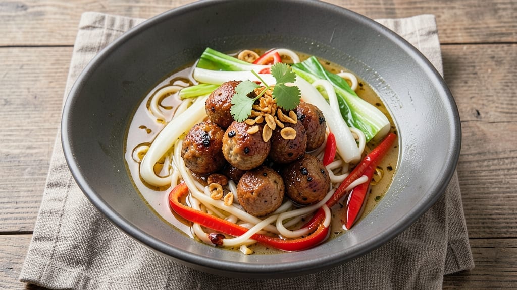 Asian Pork Meatballs Soup Recipe: Fragrant Ginger-Garlic Broth With Silky Egg Slip