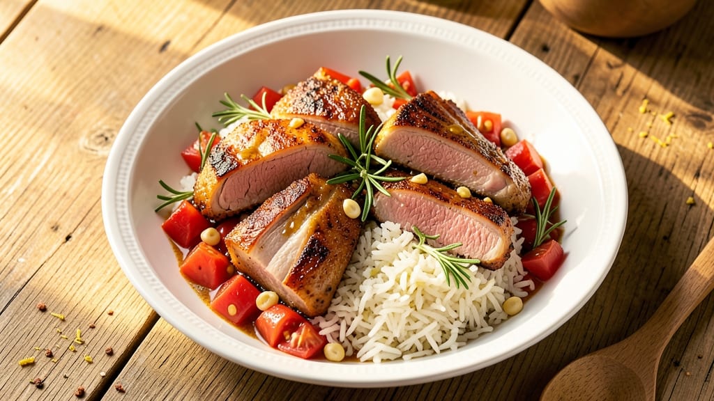 Baked Pork Chop Tomato Rice Recipe: One-Pan Dinner With Herby Crisp