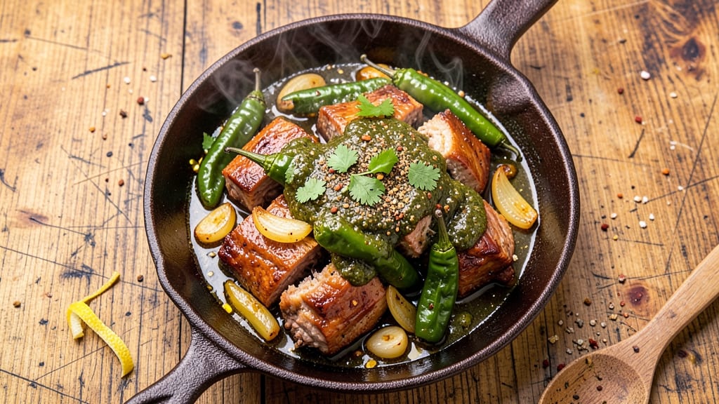 Authentic Mexican Pork Green Chili Recipe: Smoky Hatch Pepper Heat With Melty Cheese Topping